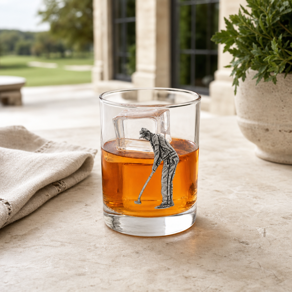 Golfer Double Old Fashioned Glass 3