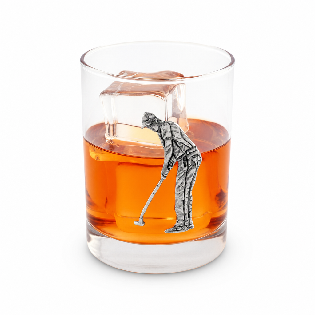 Golfer Double Old Fashioned Glass 10