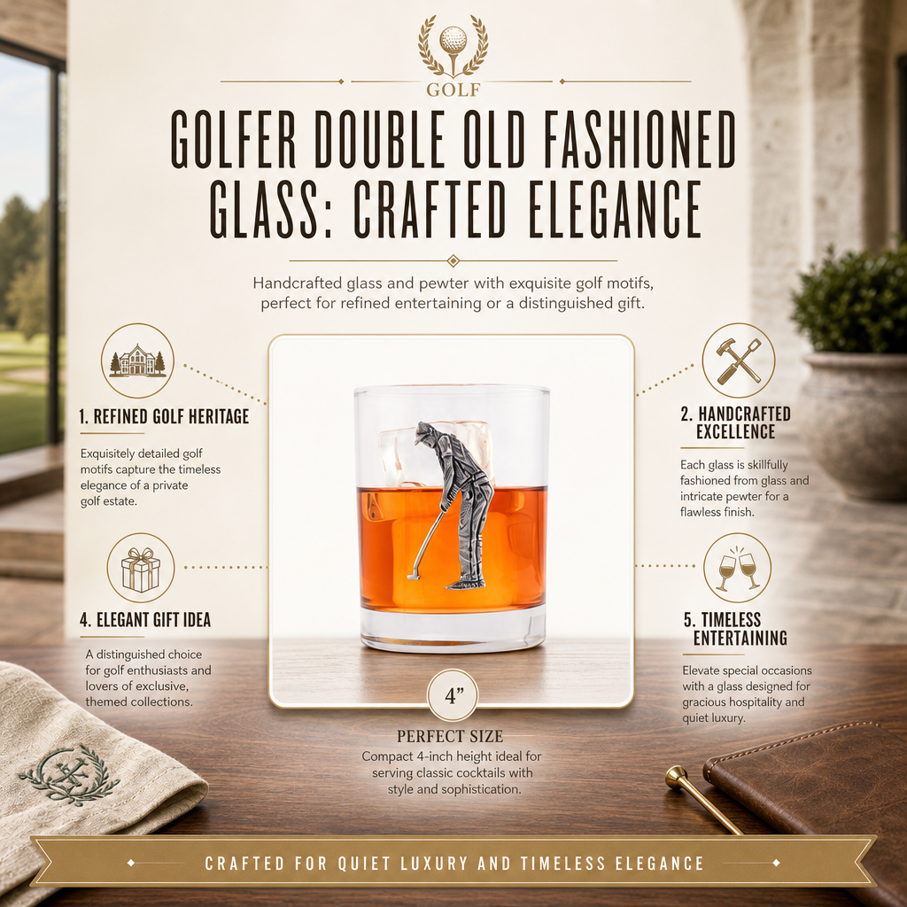 Golfer Double Old Fashioned Glass 11