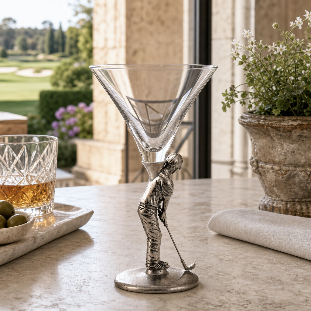 Golfer Cocktail Glass 9