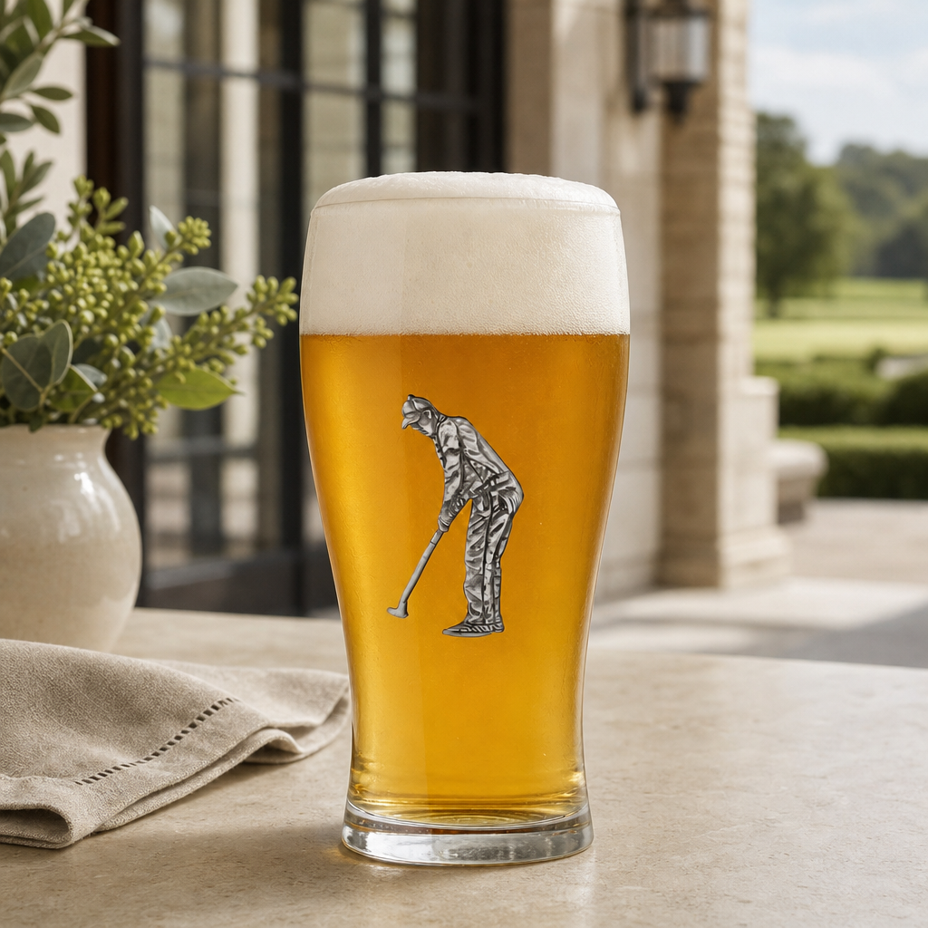 Golfer Beer Glass 1
