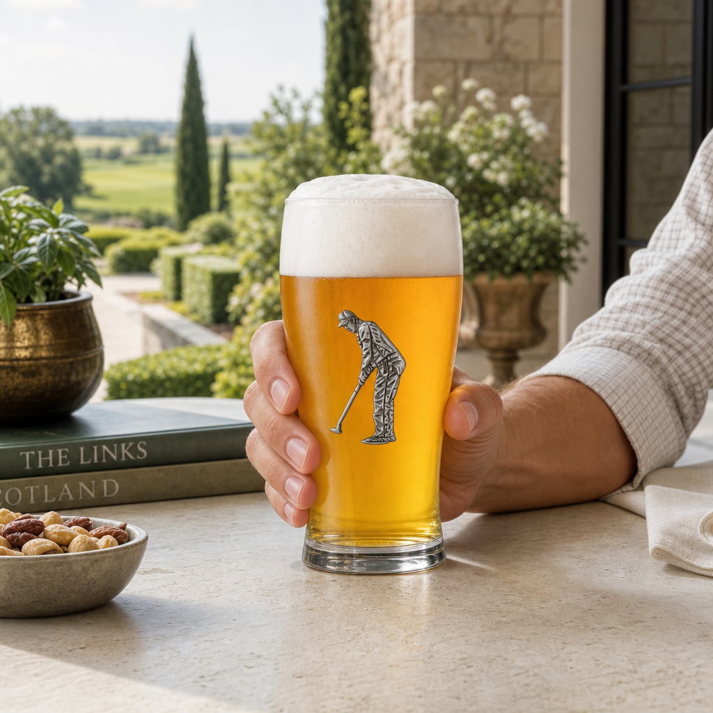 Golfer Beer Glass 6