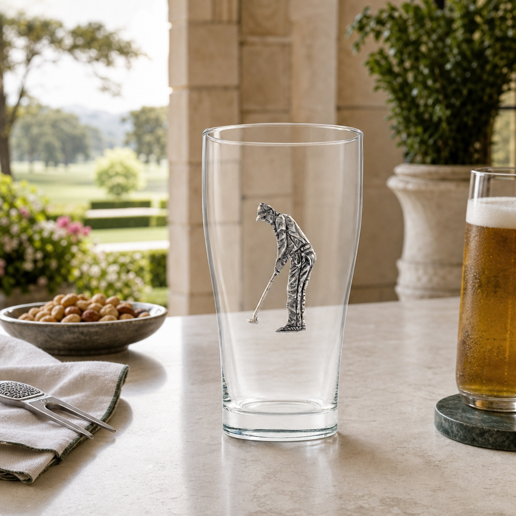 Golfer Beer Glass 7