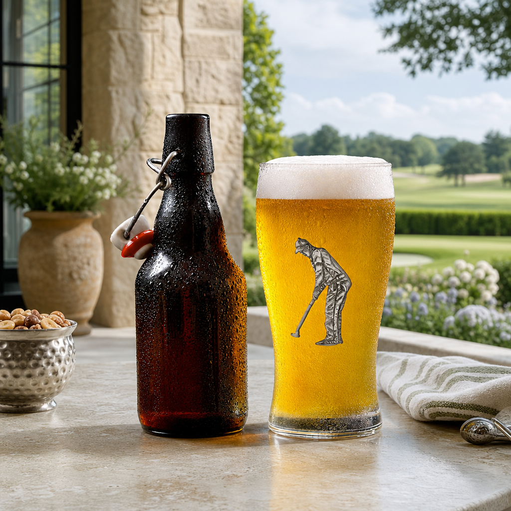 Golfer Beer Glass 9