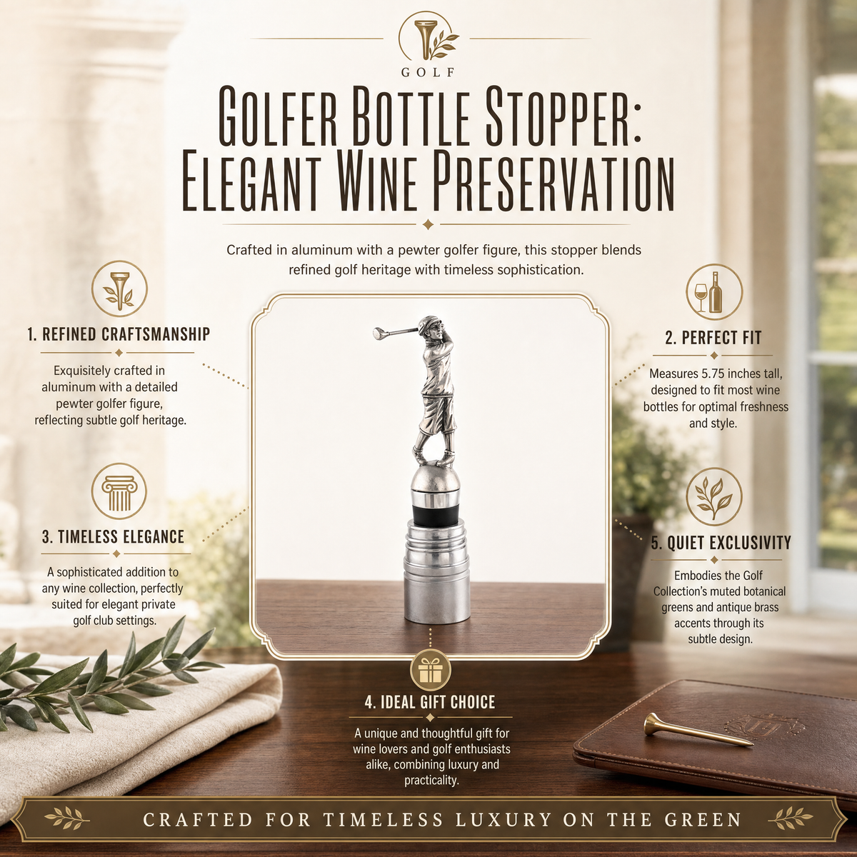 Golfer Bottle Stopper 7