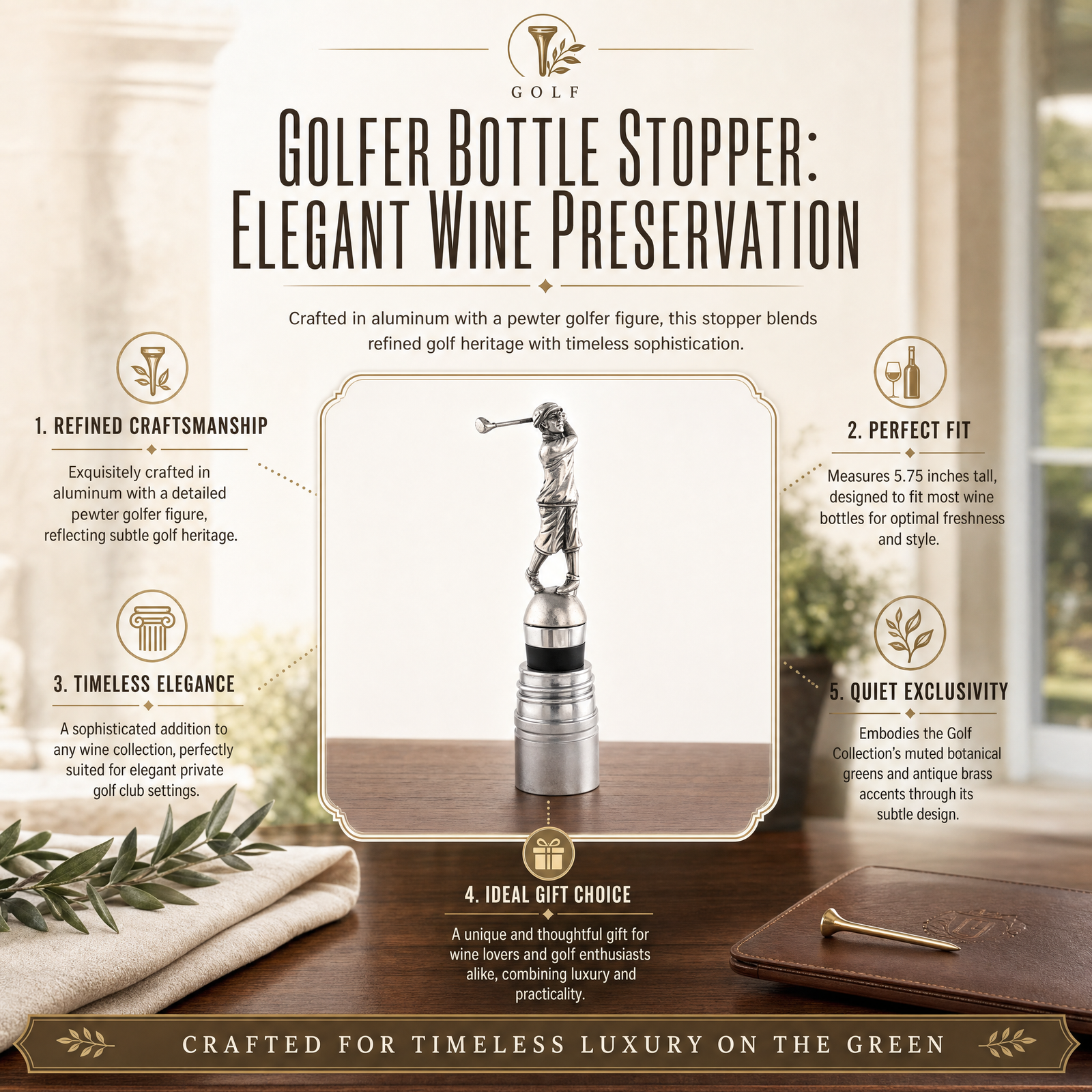 Golfer Bottle Stopper 7