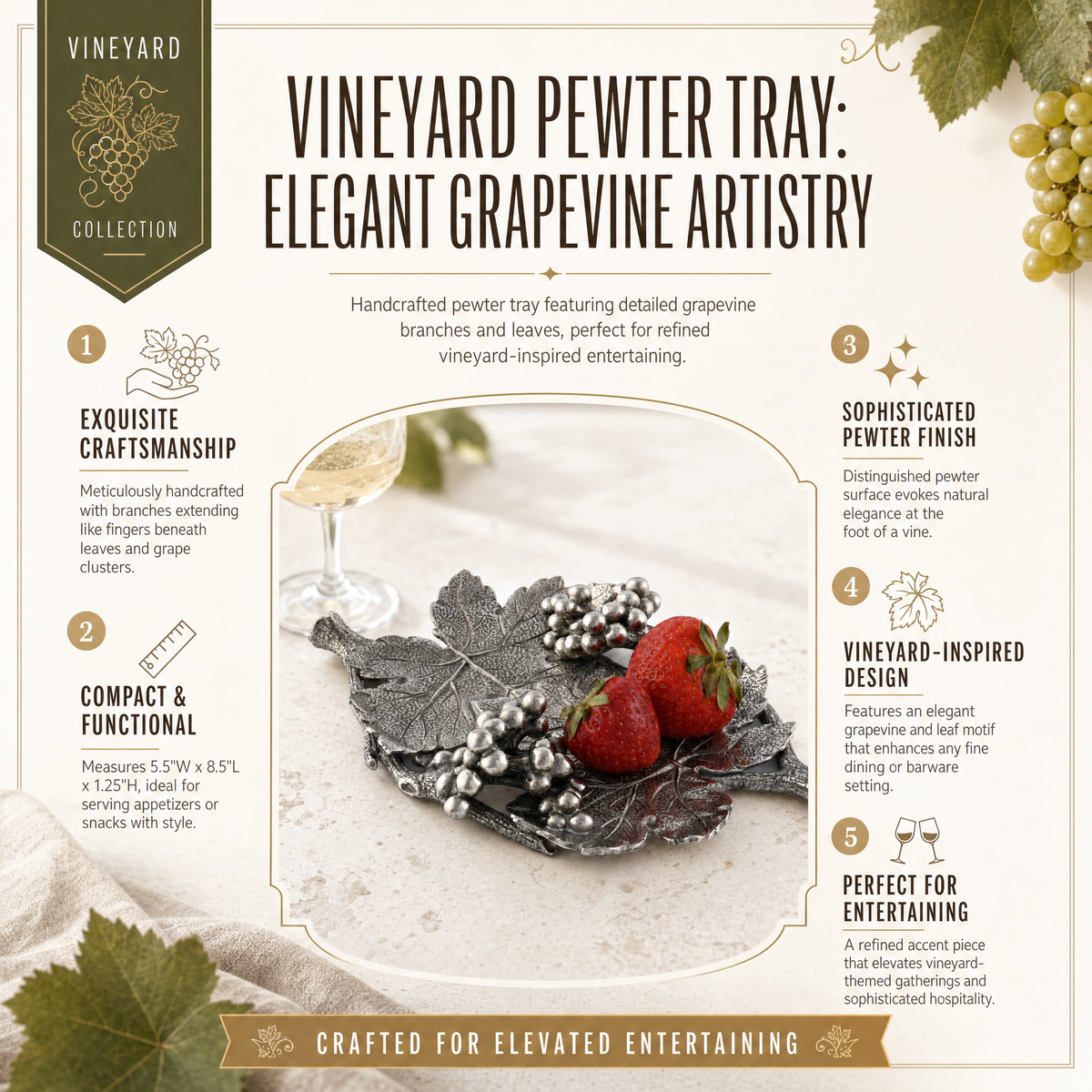Vineyard Pewter Tray 11