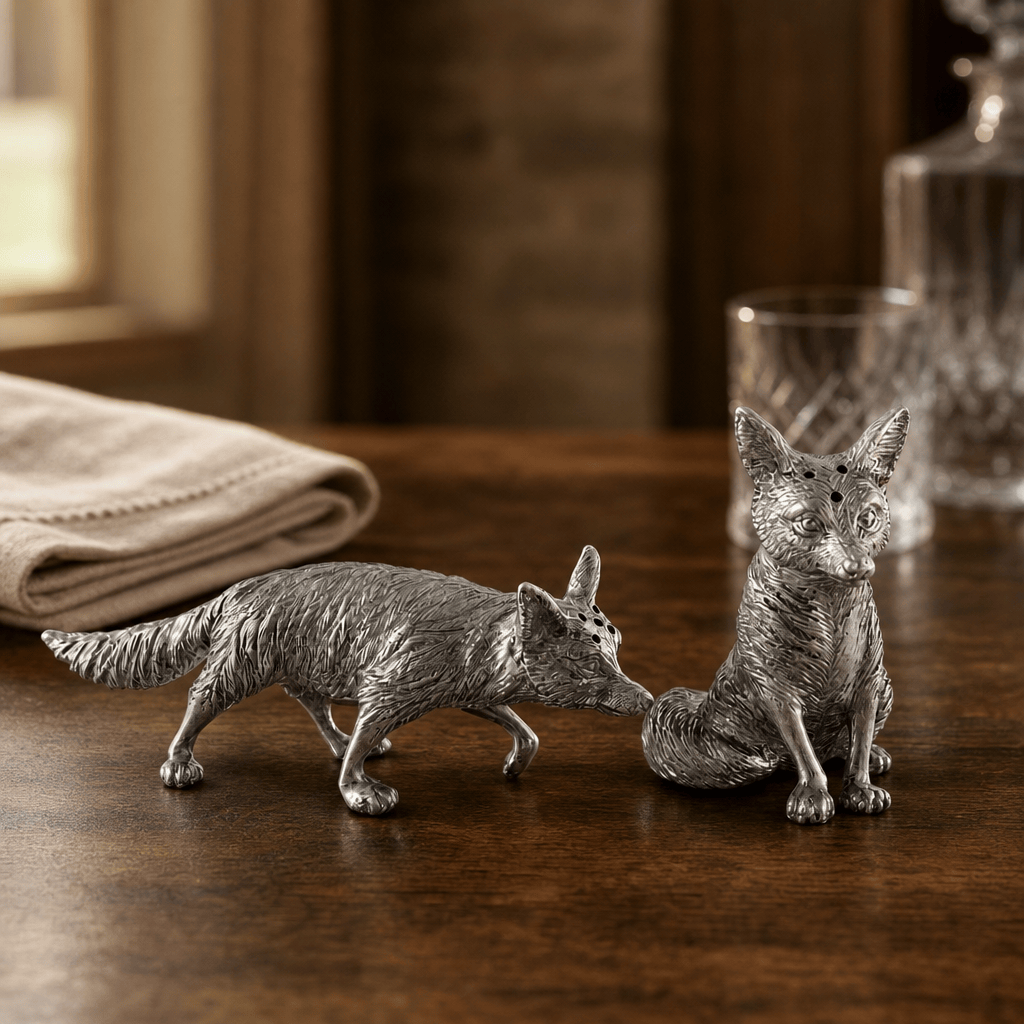 Pewter Foxes Salt & Pepper Set 1