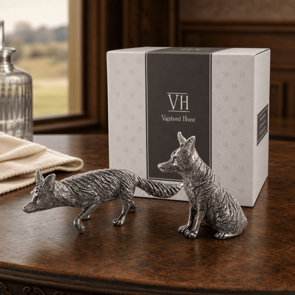Pewter Foxes Salt & Pepper Set 4