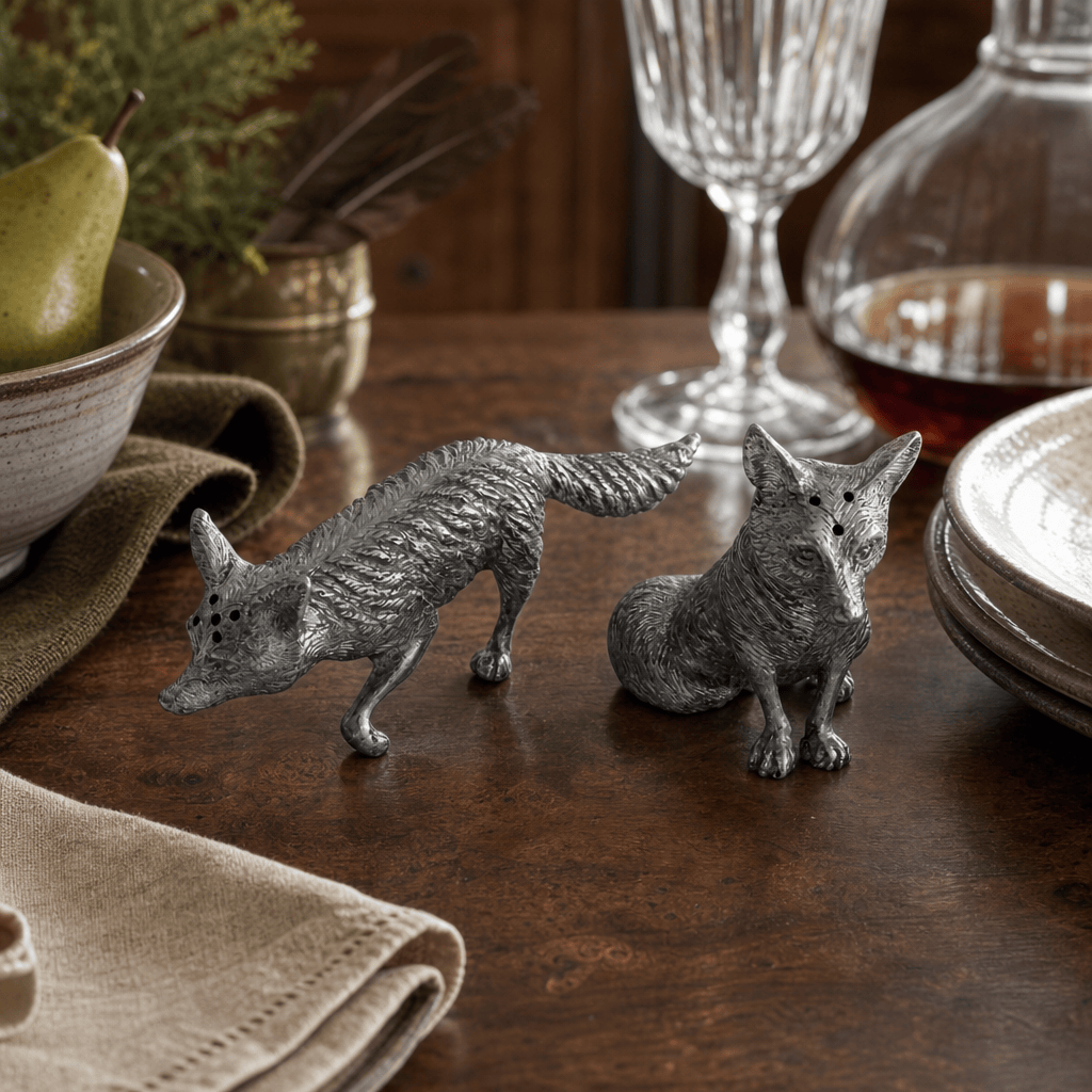 Pewter Foxes Salt & Pepper Set 6