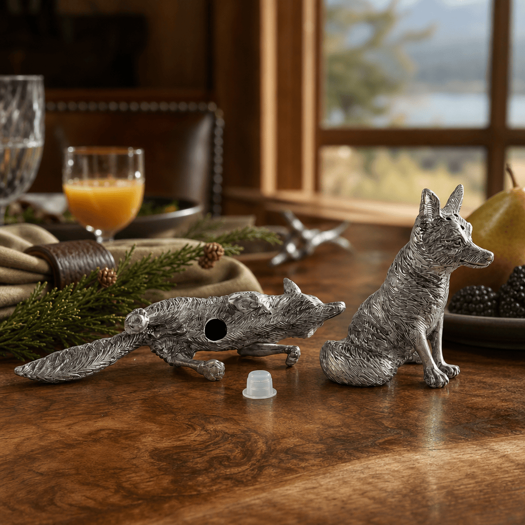 Pewter Foxes Salt & Pepper Set 8