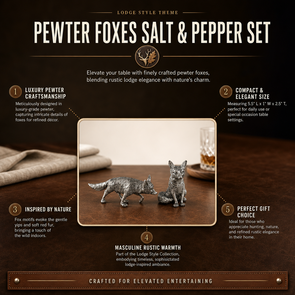 Pewter Foxes Salt &amp; Pepper Set 1