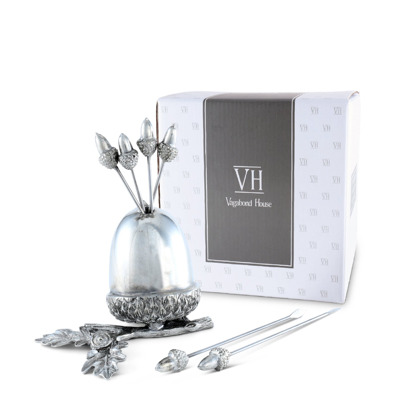 Pewter Acorn Cheese Pick Set 9