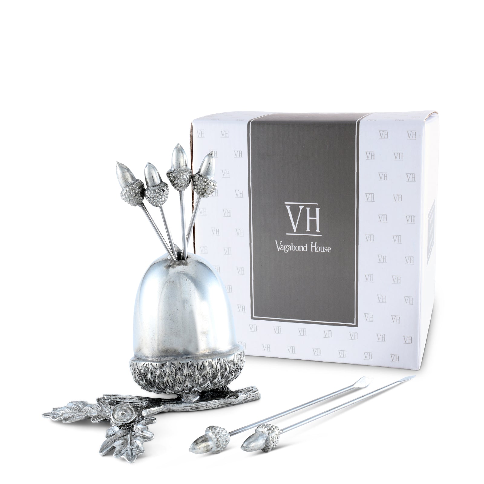Pewter Acorn Cheese Pick Set 10