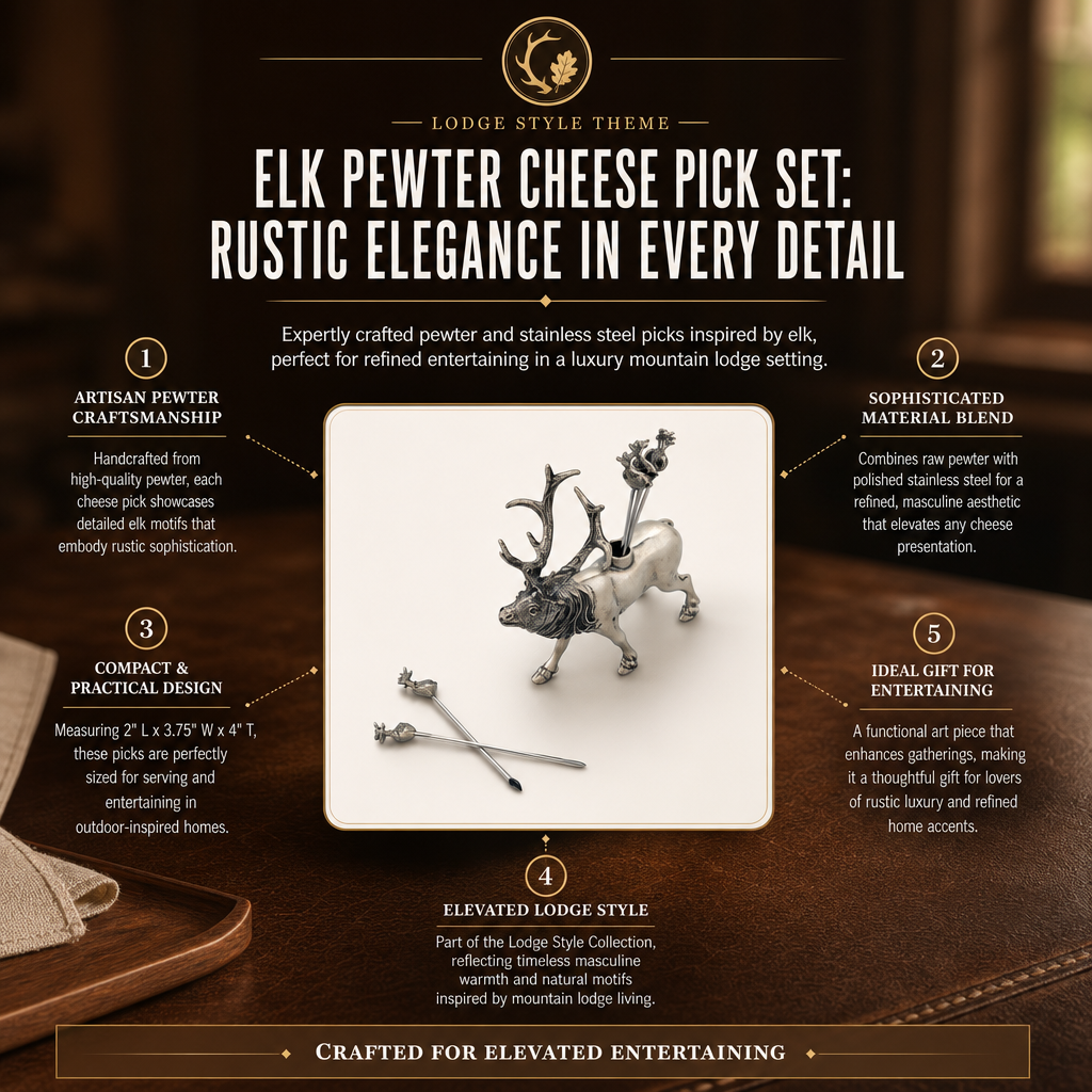 Elk Pewter Cheese Pick Set 9