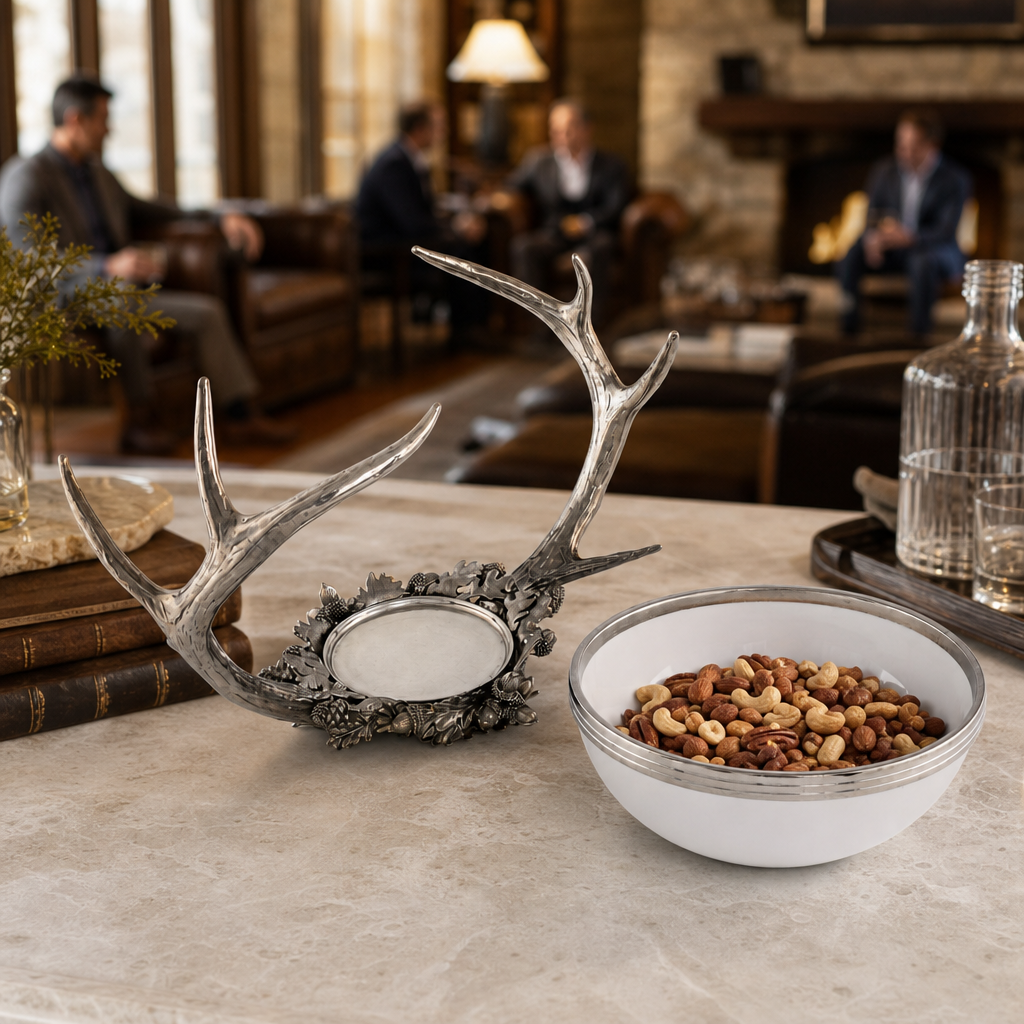Pewter Antler Bowl 9