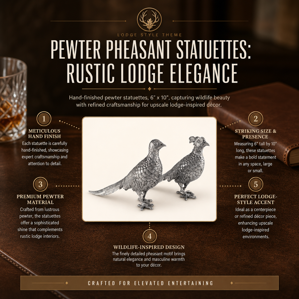 Pewter Pheasant Statuettes 1