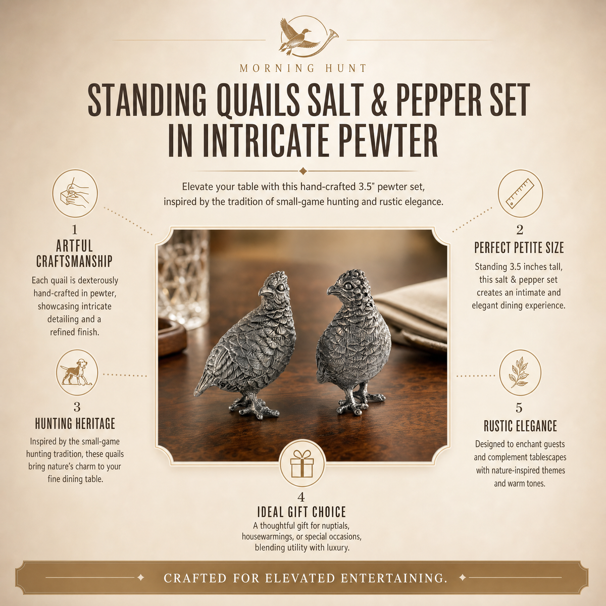 Standing Quails Salt & Pepper Set 10