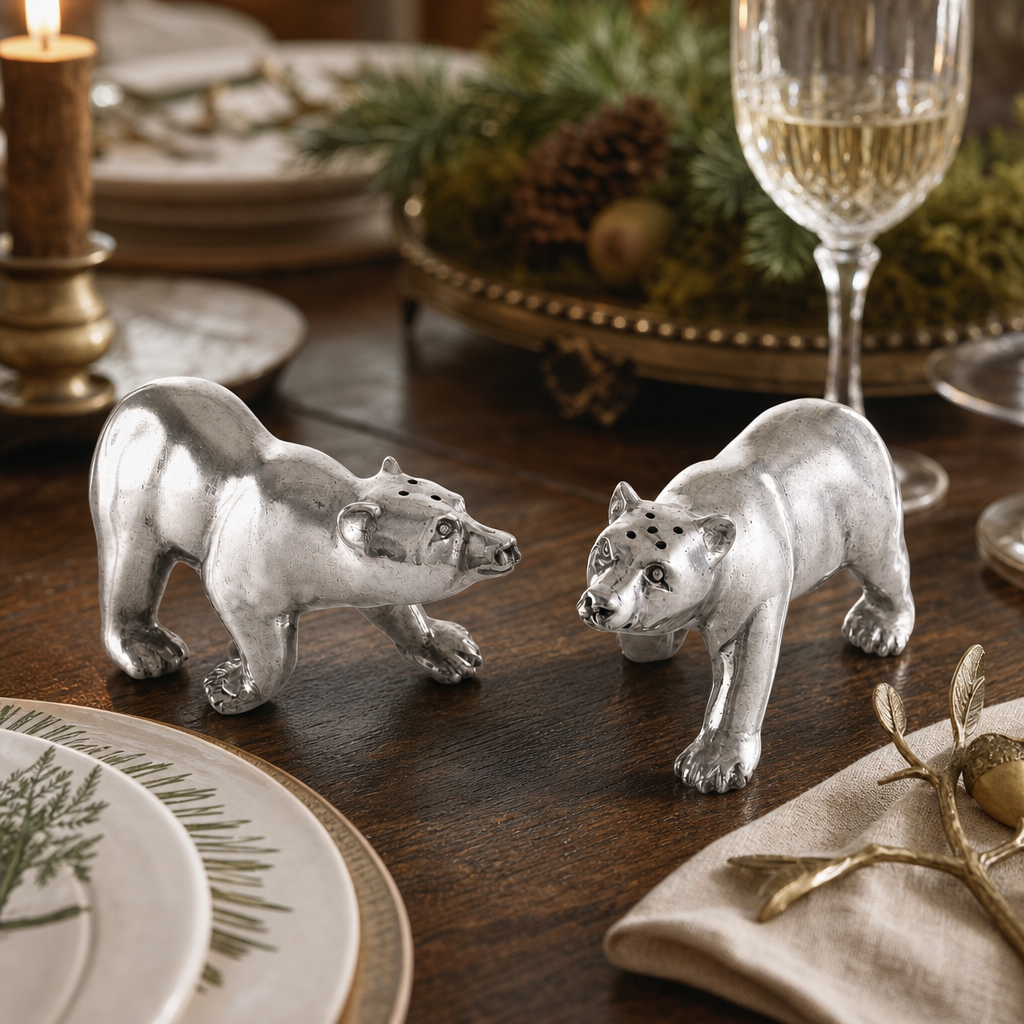Pewter Polar Bear Salt & Pepper Shaker 7
