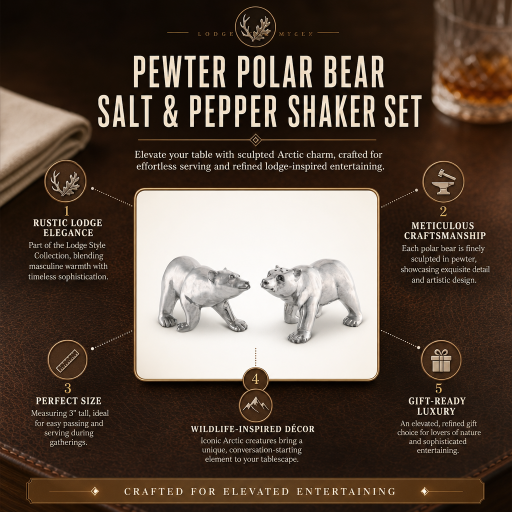 Pewter Polar Bear Salt & Pepper Shaker Set