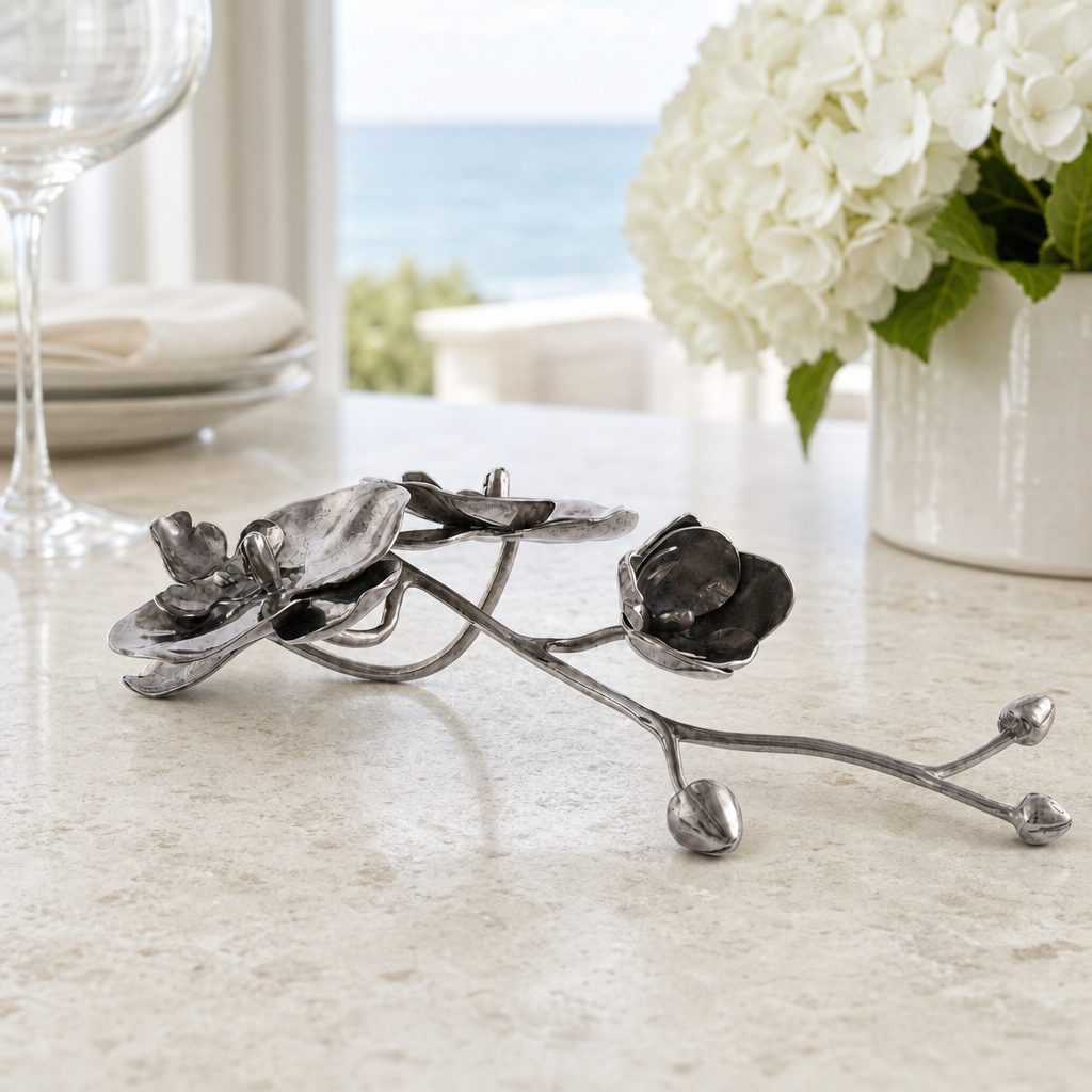 Pewter Orchid Napkin Ring 5