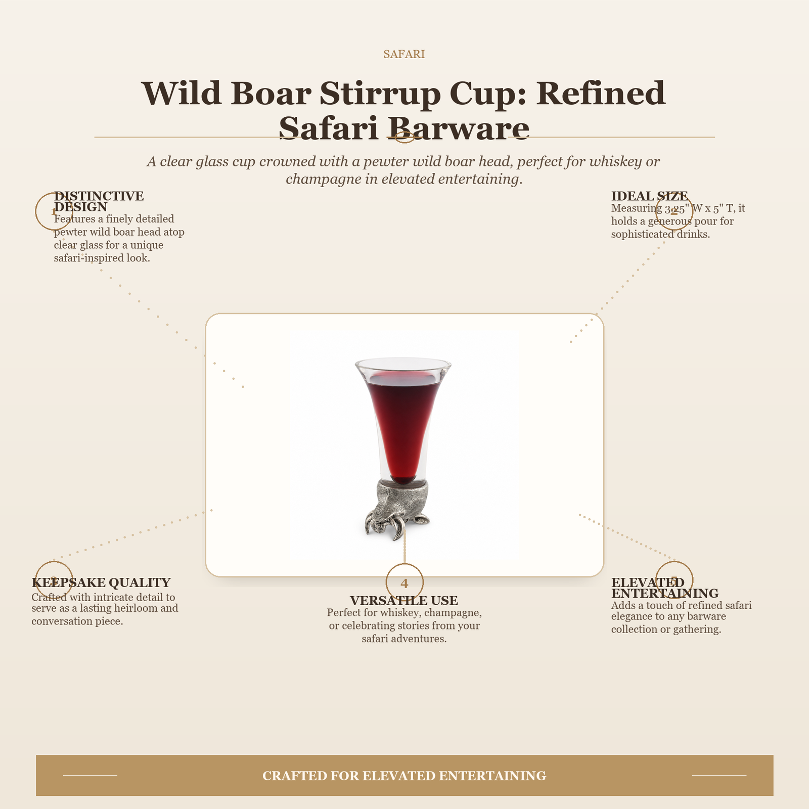 Wild Boar Stirrup Cup: Refined Safari Barware