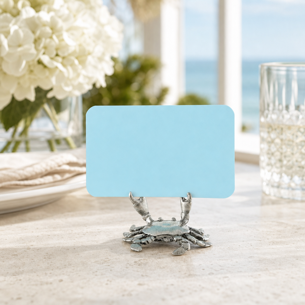 Pewter Crab Place Card Holder 1