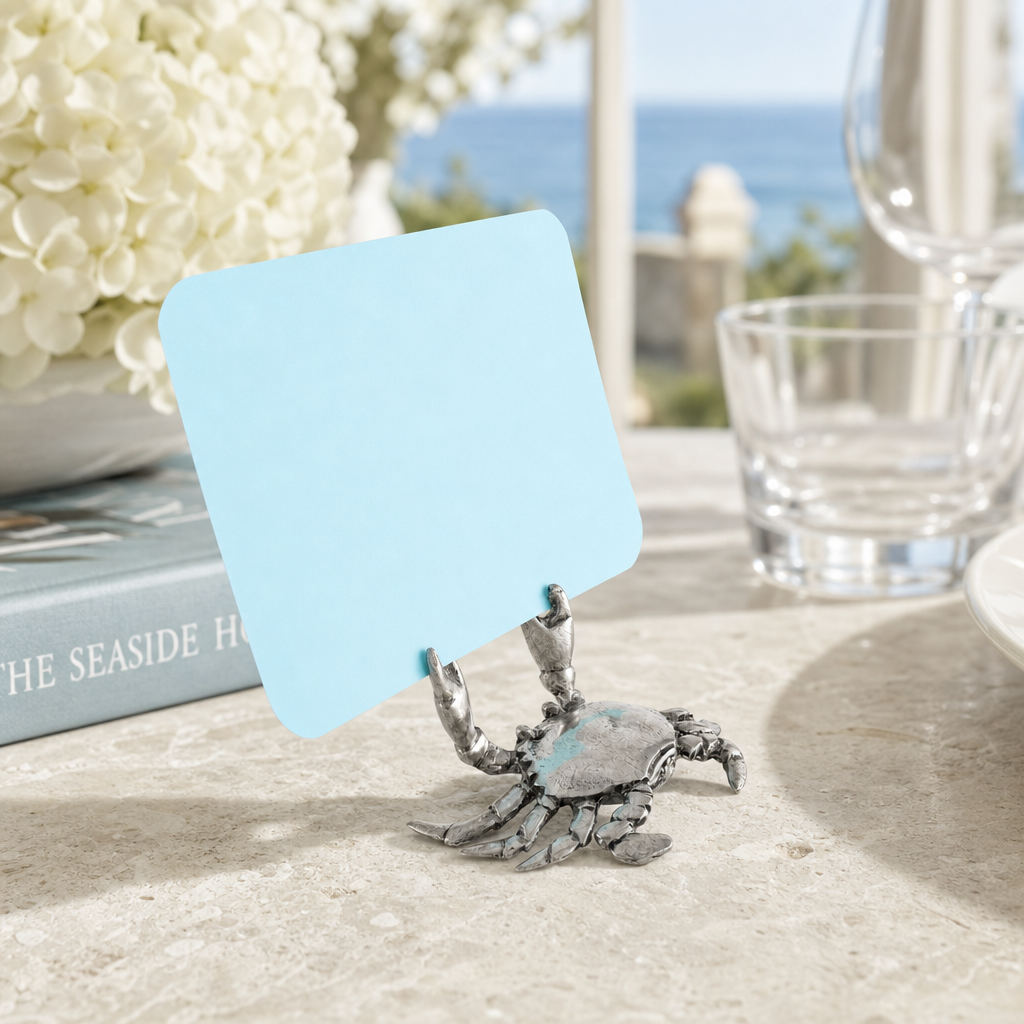 Pewter Crab Place Card Holder 3