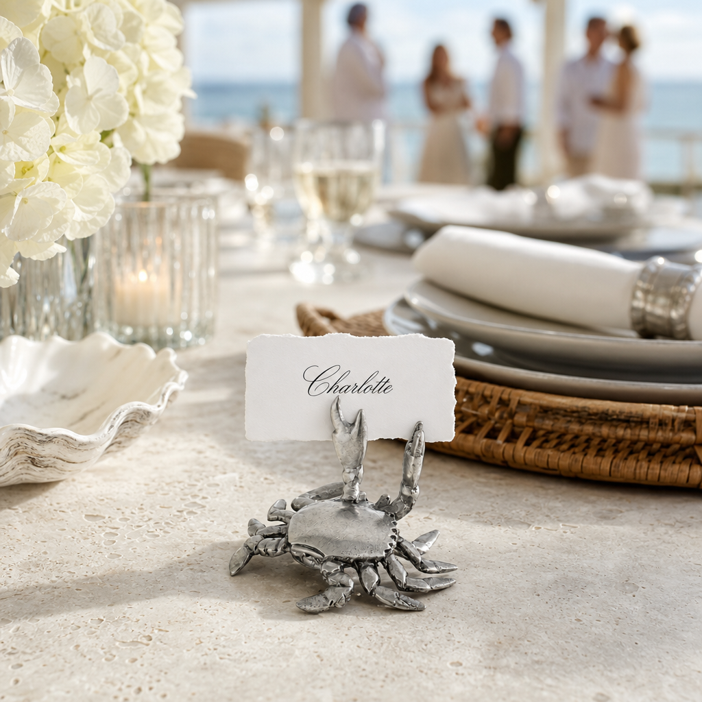Pewter Crab Place Card Holder 8