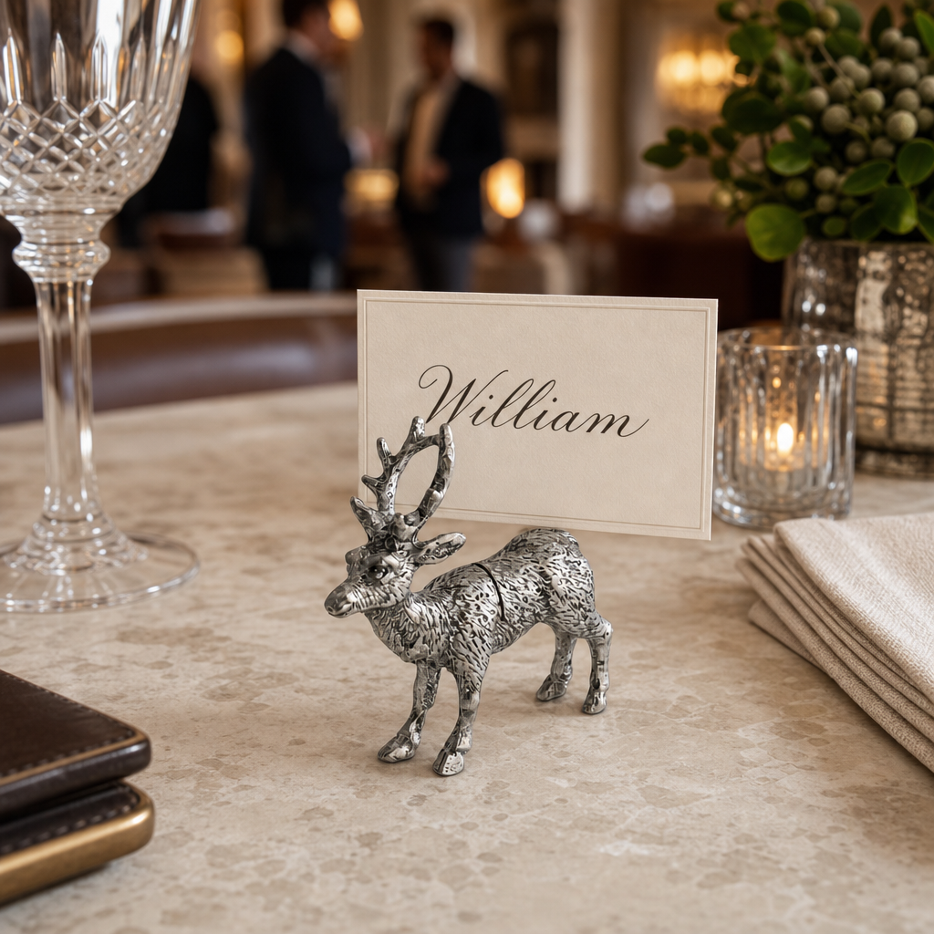 Pewter Deer Place Card Holder 8