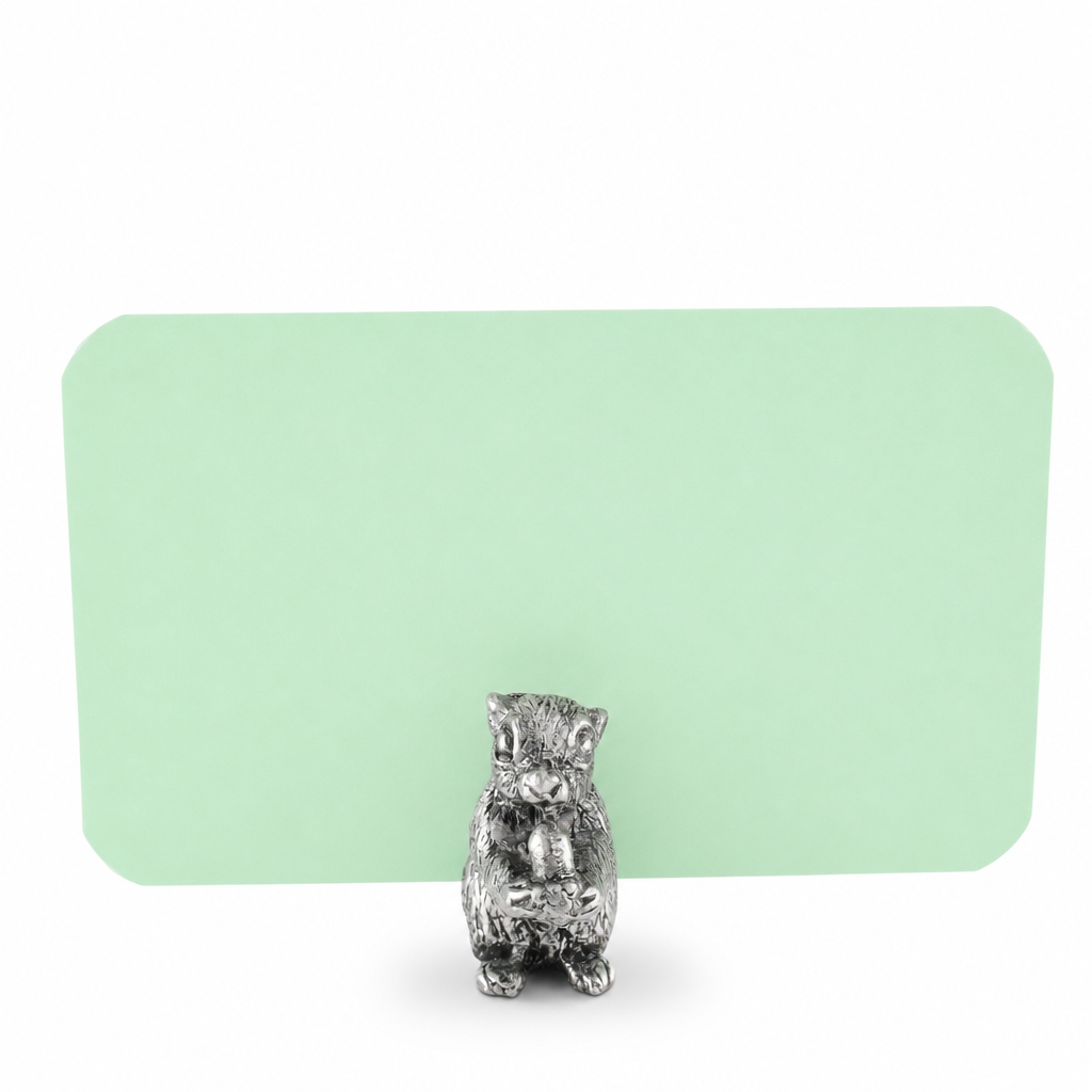 Pewter Squirrel Place Card Holder 1