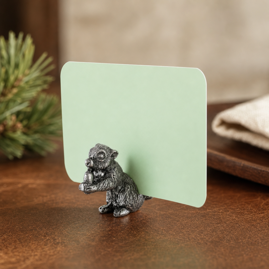 Pewter Squirrel Place Card Holder 3