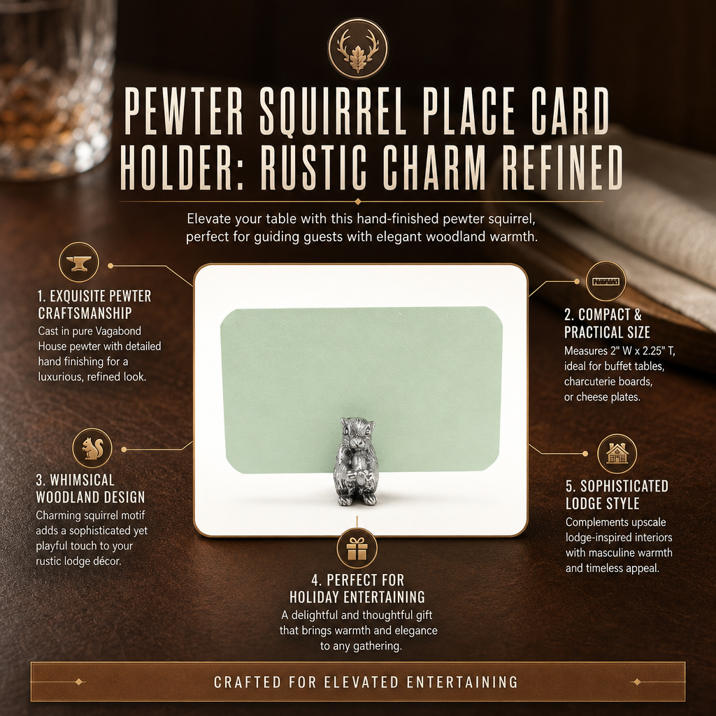 Pewter Squirrel Place Card Holder 1
