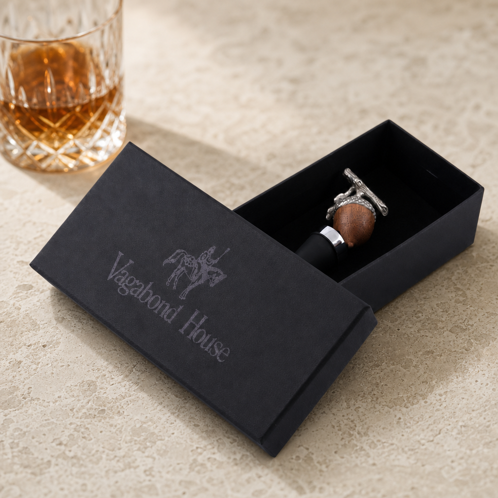 Pewter  and Wood Acorn Bottle Stopper 3