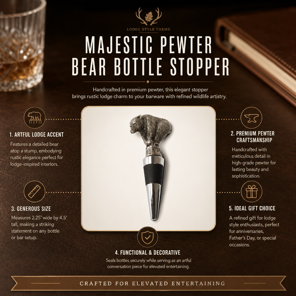 Pewter Bear Bottle Stopper 1