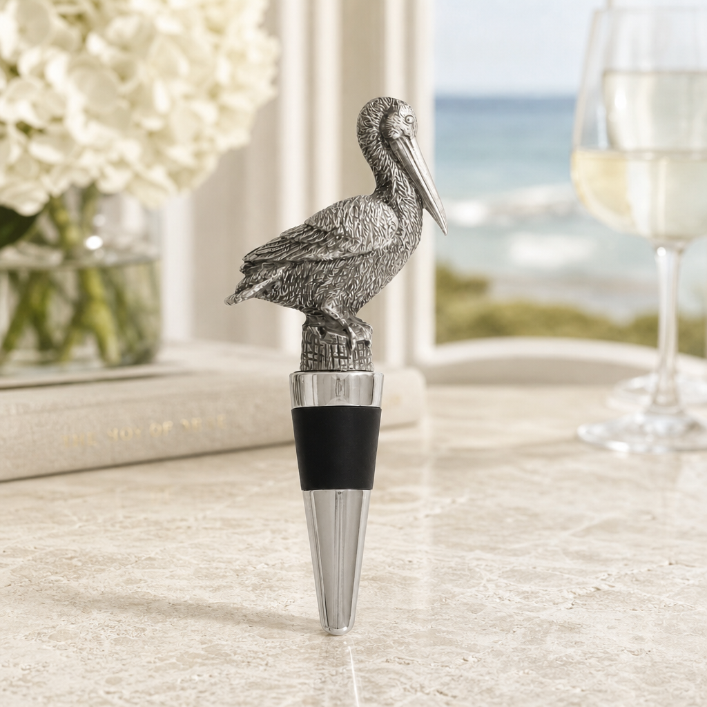 Pewter Pelican Bottle Stopper 2
