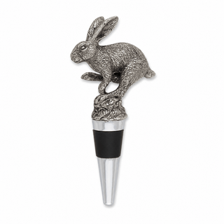 Pewter Jumping Hare Bottle Stopper