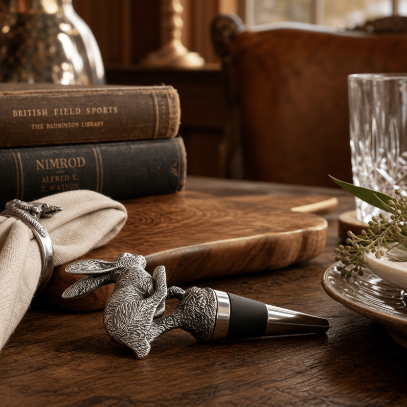 Pewter Jumping Hare Bottle Stopper 5