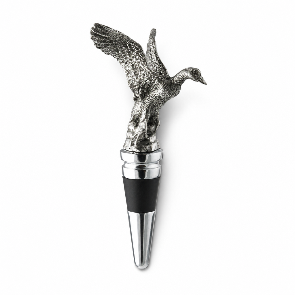 Pewter Flying Duck Bottle Stopper 1