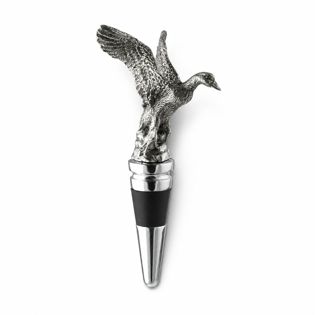 Pewter Flying Duck Bottle Stopper 1