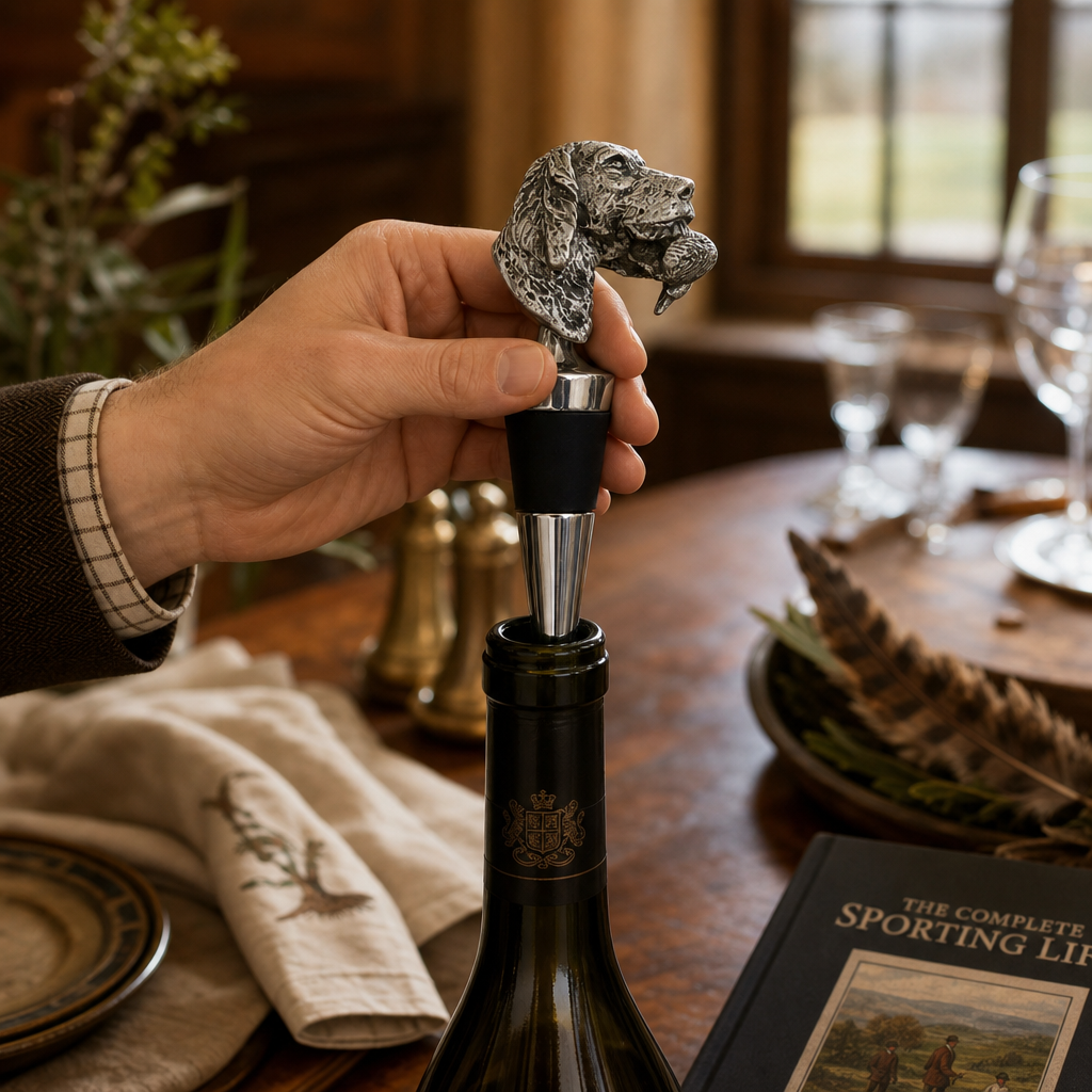 Labrador & Duck Pewter Bottle Stopper 4