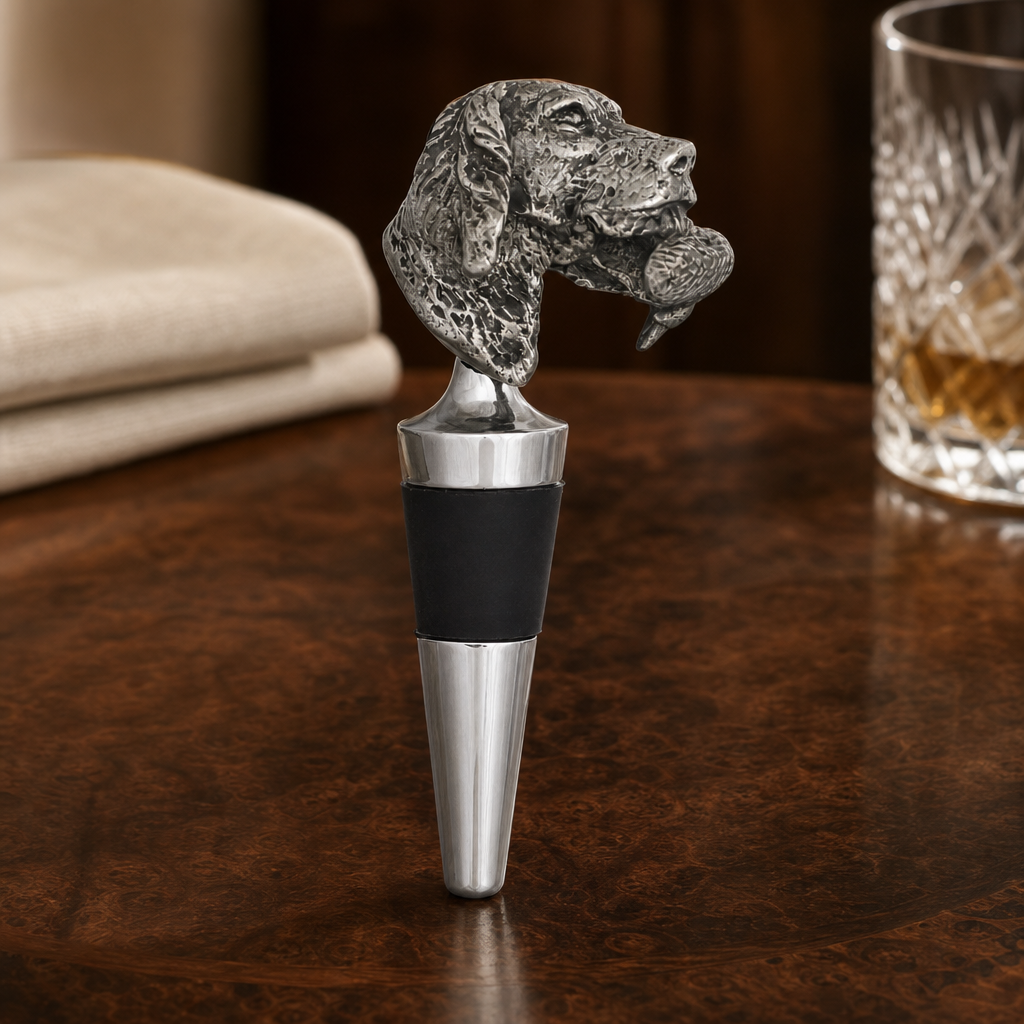 Labrador & Duck Pewter Bottle Stopper 2