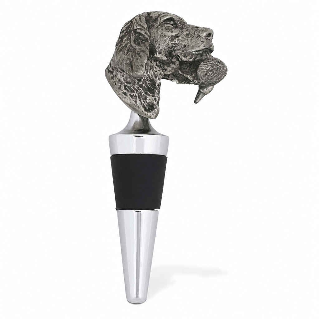 Labrador & Duck Pewter Bottle Stopper 1