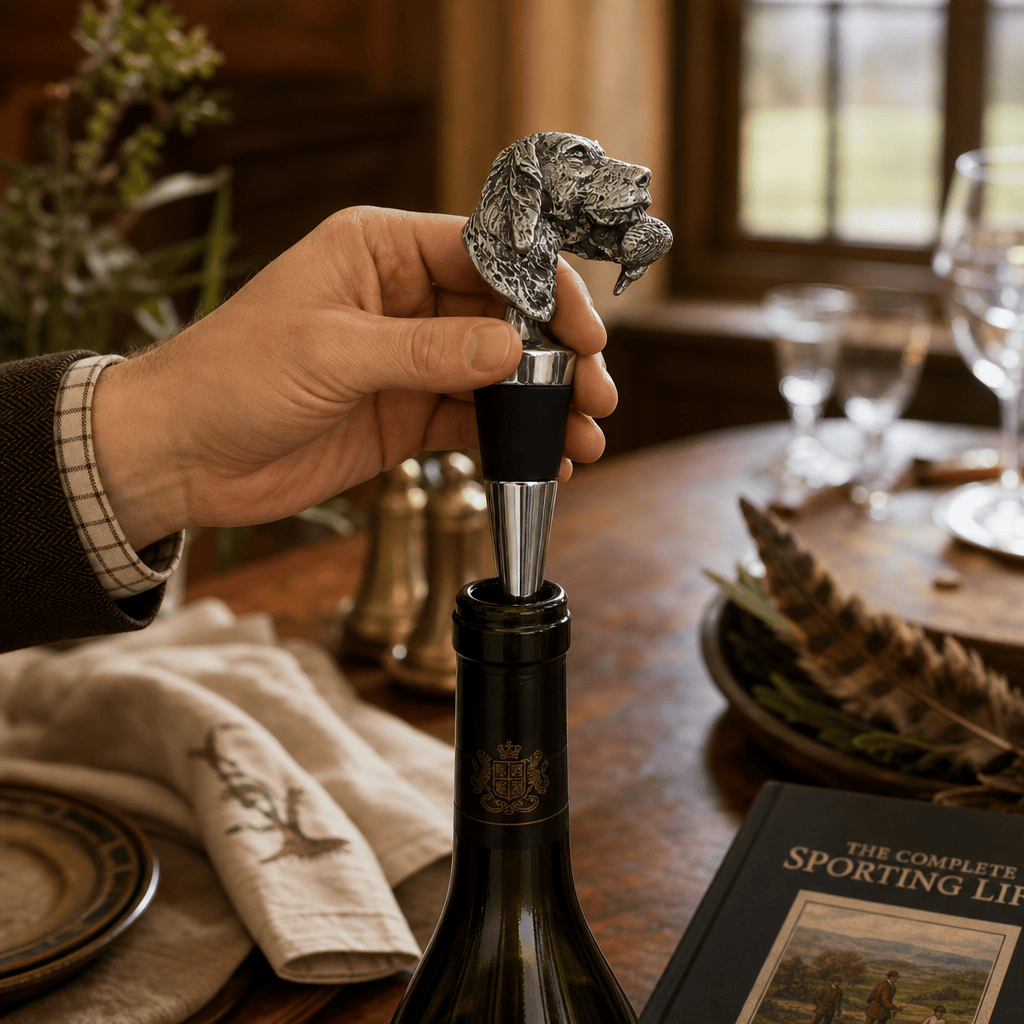 Labrador & Duck Pewter Bottle Stopper 4
