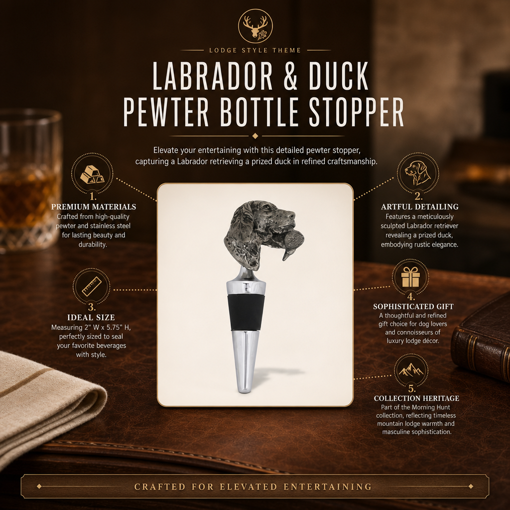 Labrador &amp; Duck Pewter Bottle Stopper 1