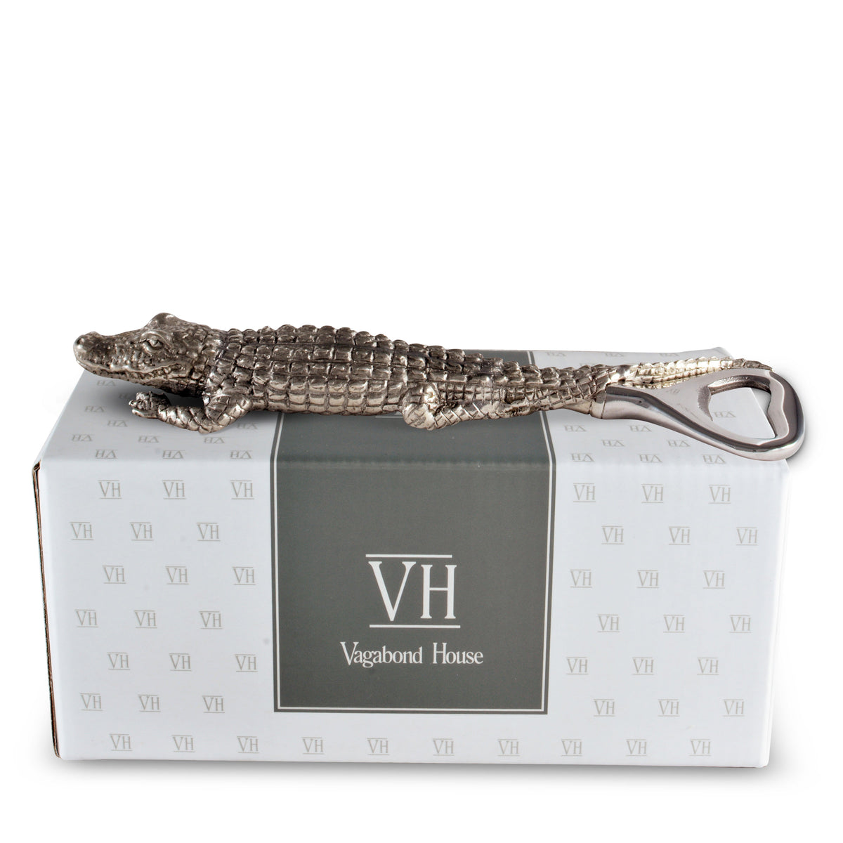 Pewter Alligator Handle Bottle Opener 10