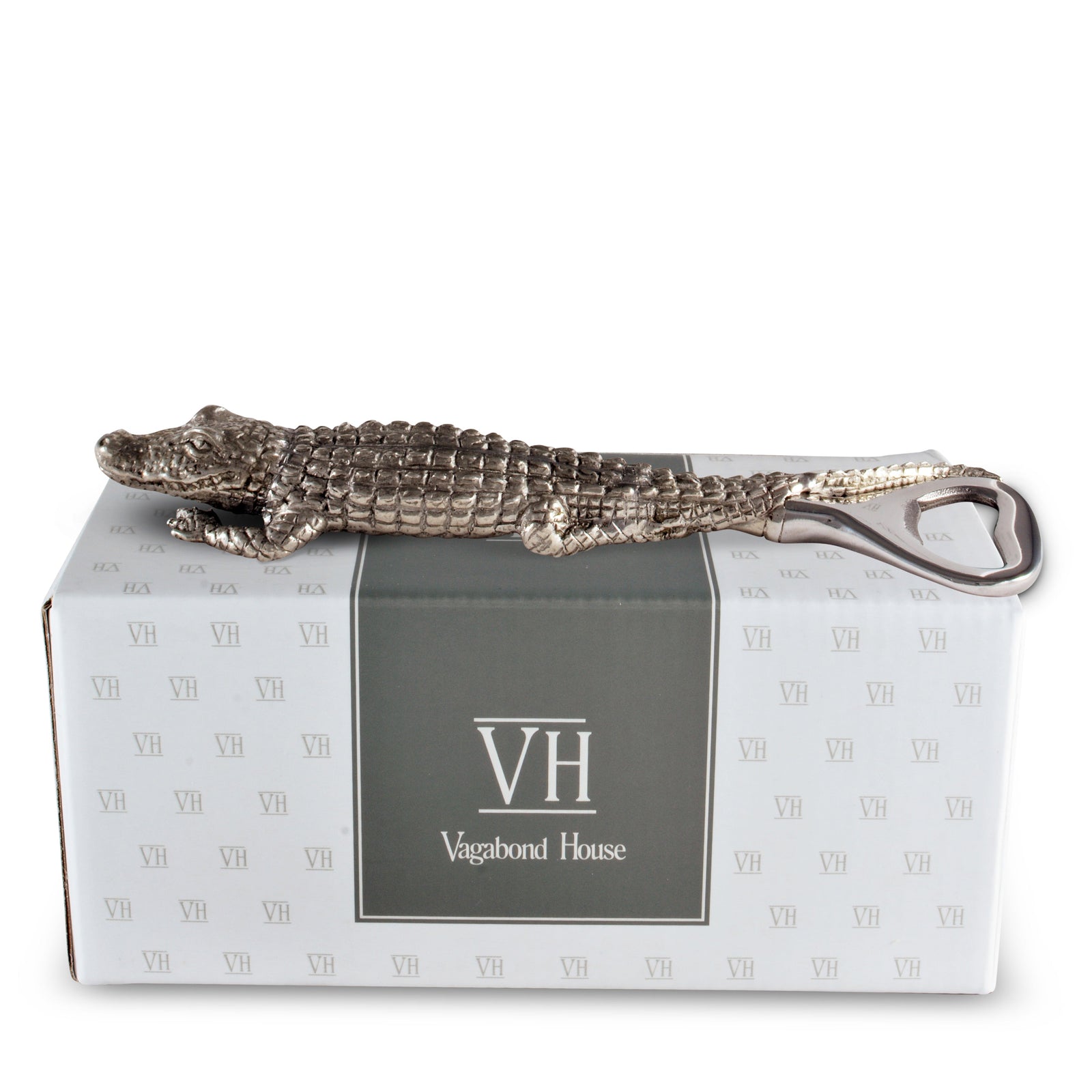 Pewter Alligator Handle Bottle Opener 10