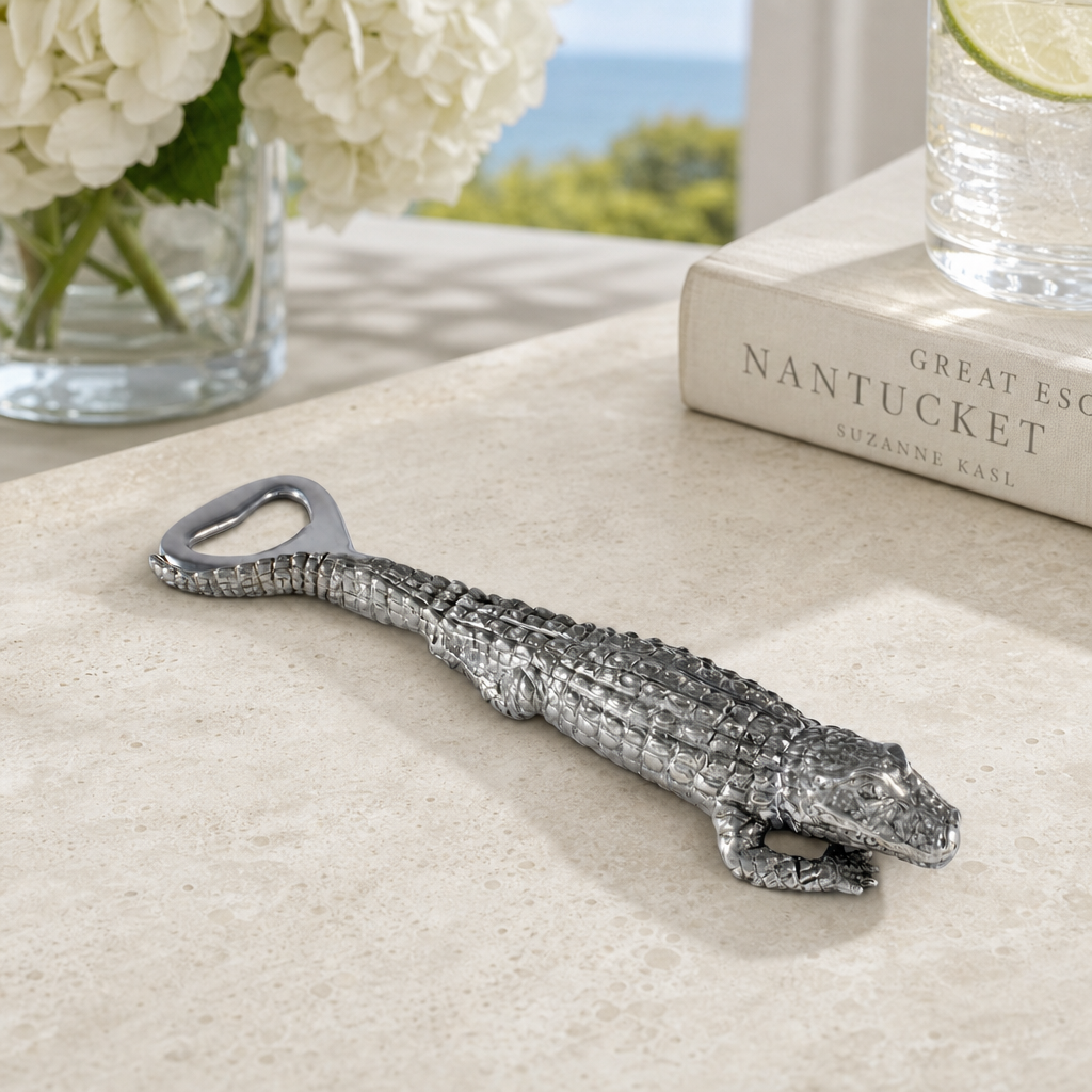 Pewter Alligator Handle Bottle Opener 4