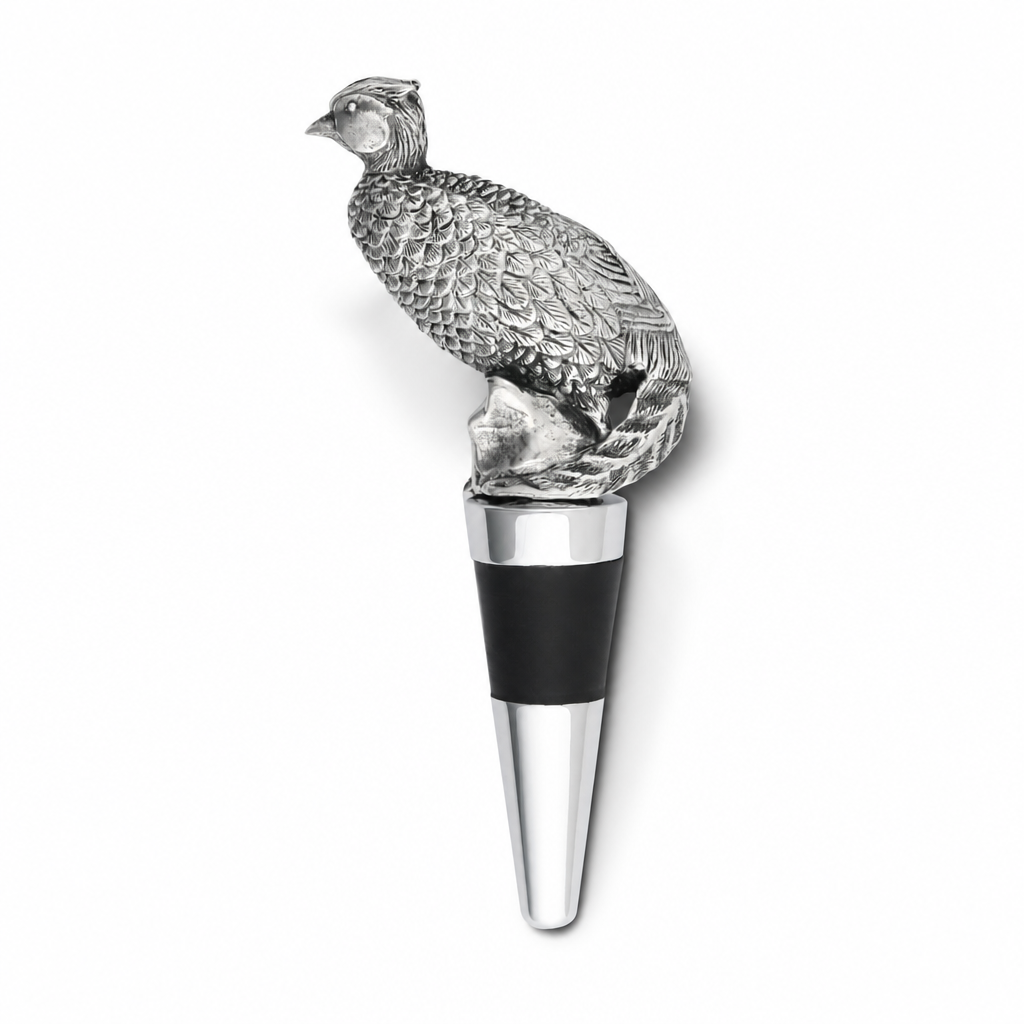 Pewter Pheasant Bottle Stopper 1