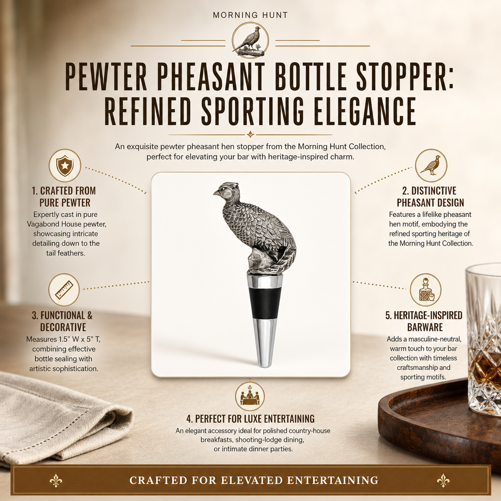 Pewter Pheasant Bottle Stopper 7